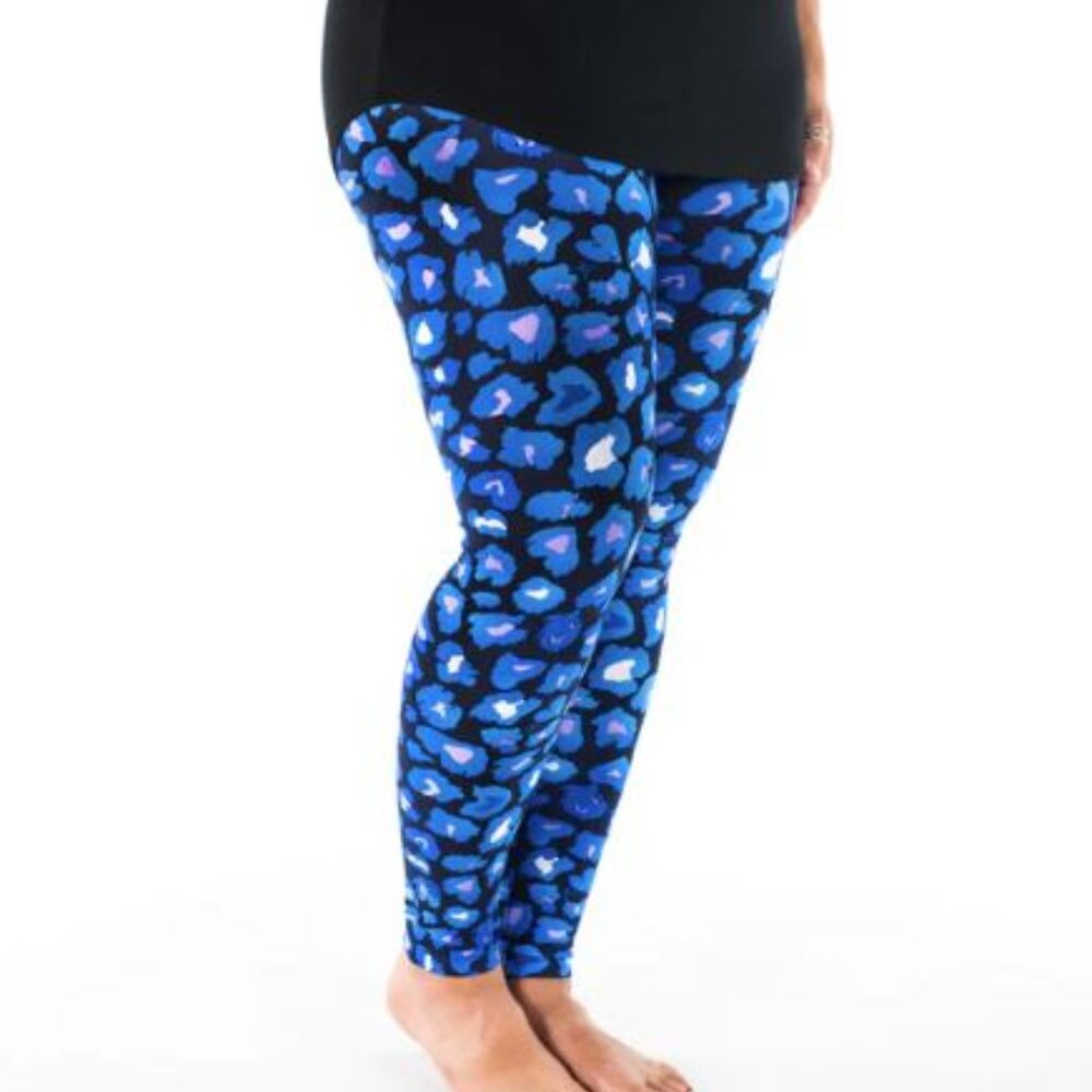 Sweetlegs Blue Cheetah Print Leggings One Size